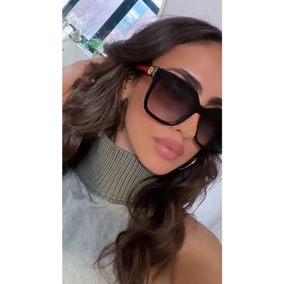 NEW Gucci GG0034SN Glitter Arm Black Sunglasses - Picture 3 of 10